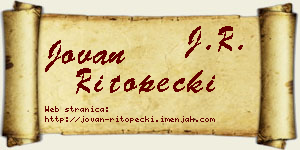 Jovan Ritopečki vizit kartica